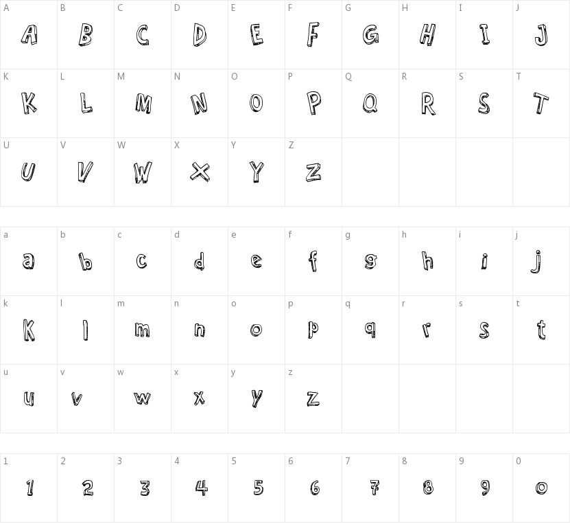 Cartoon Relief的字符映射图