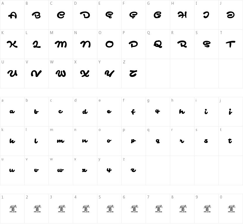 Safir Script的字符映射图