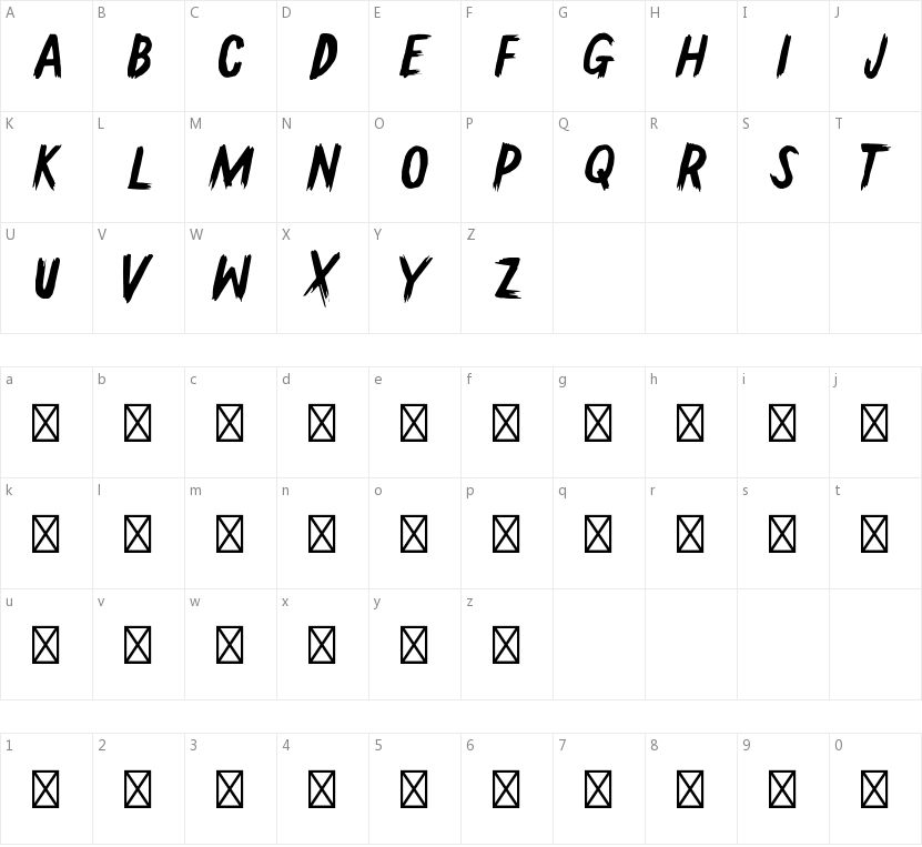 Gallow Tree的字符映射图