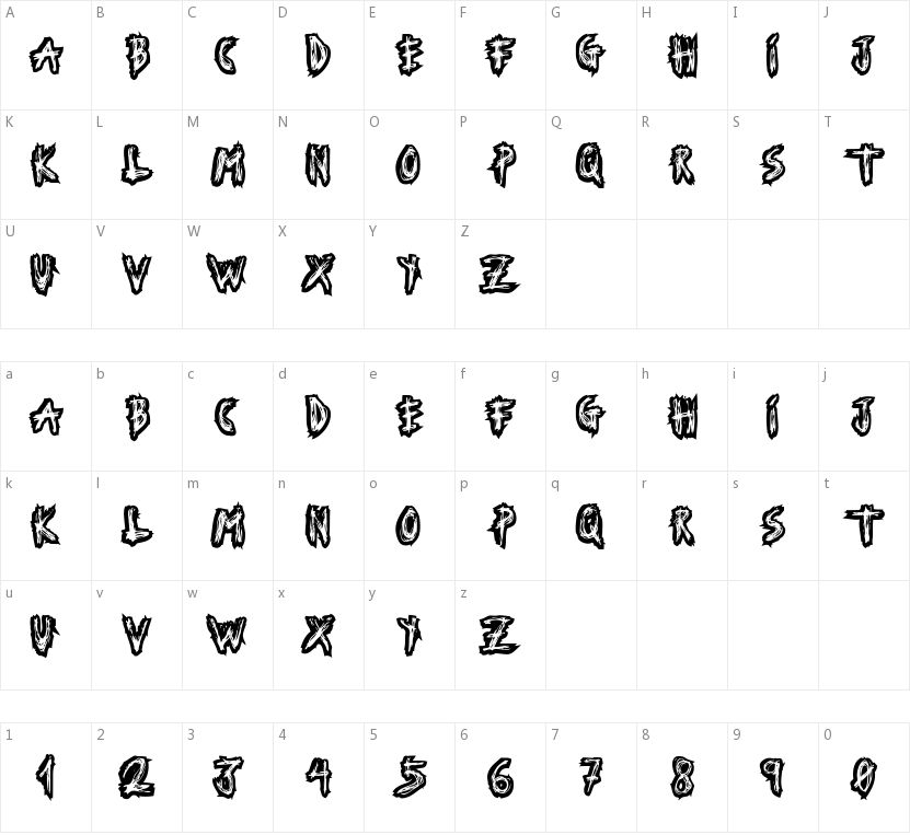 Serial Font的字符映射图