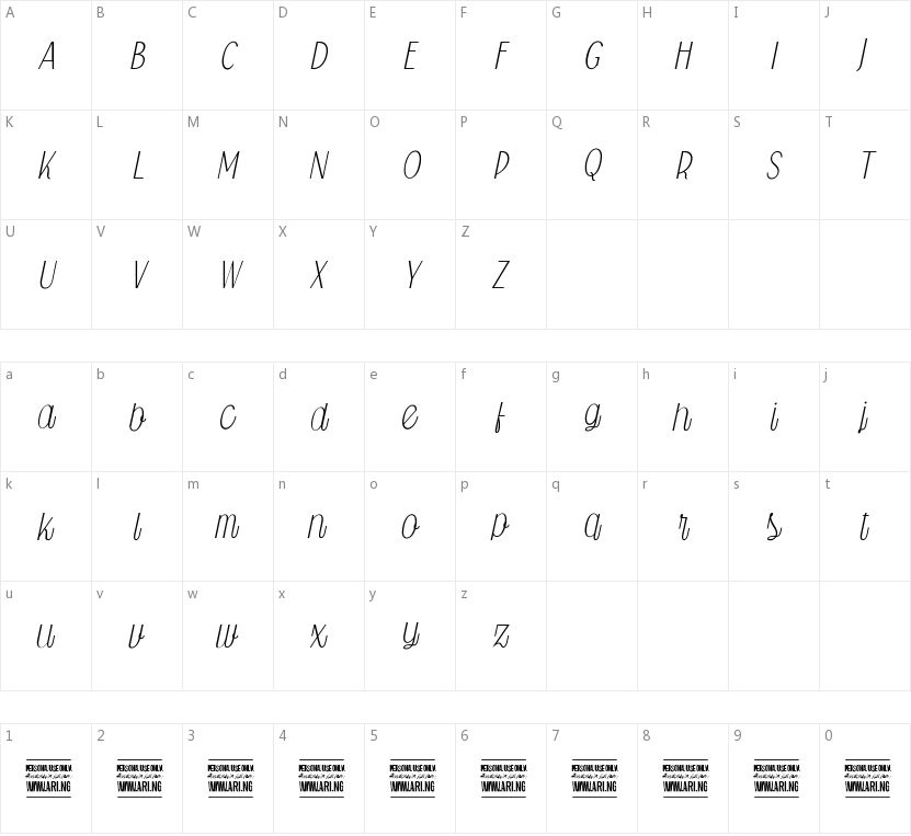 Falkin Script的字符映射图