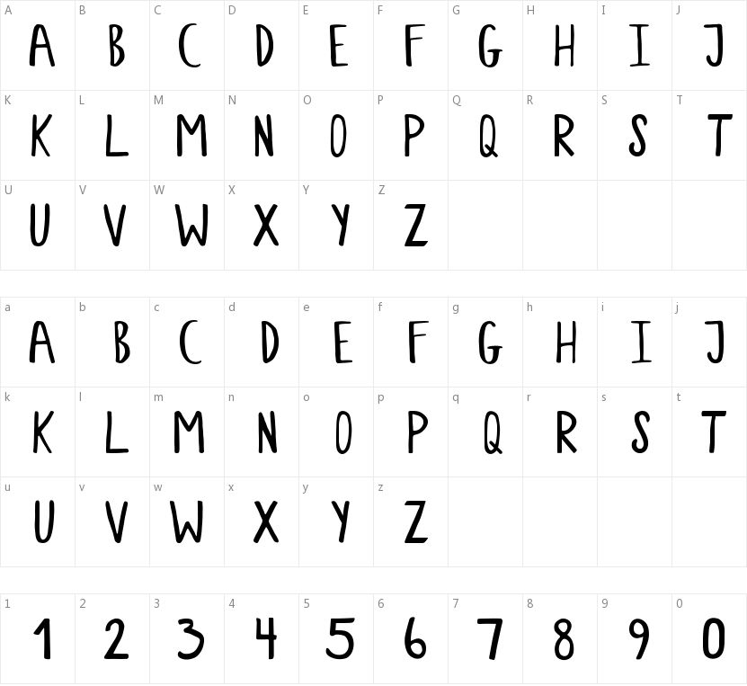 Mea Culpa的字符映射图