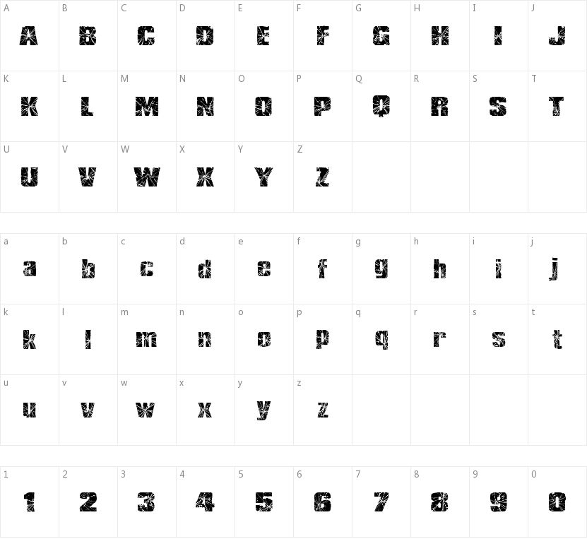 RH Shmatter的字符映射图