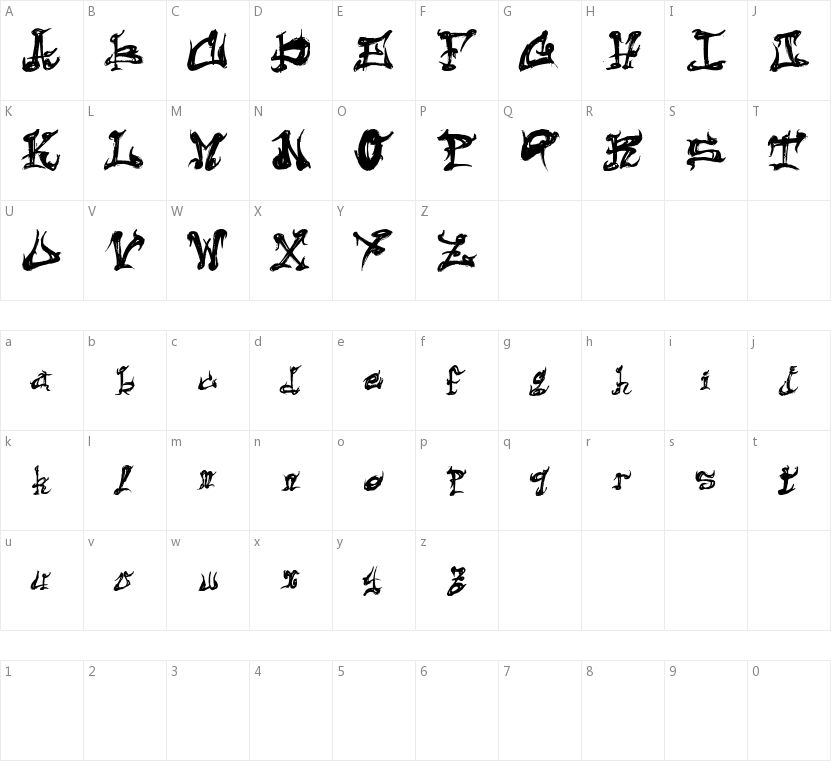 Dark Flame的字符映射图