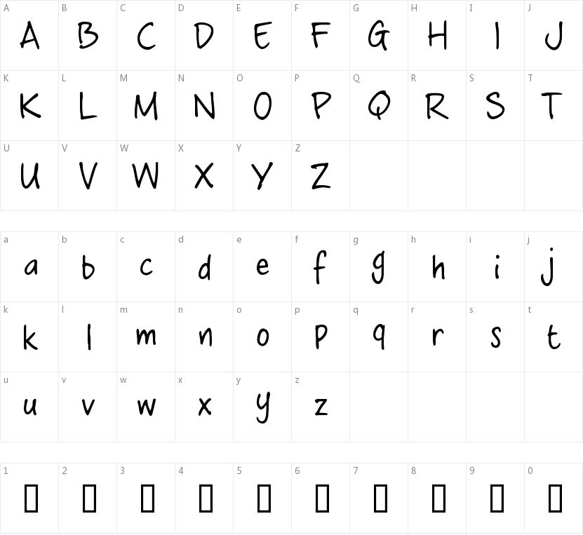 Crossword Belle的字符映射图