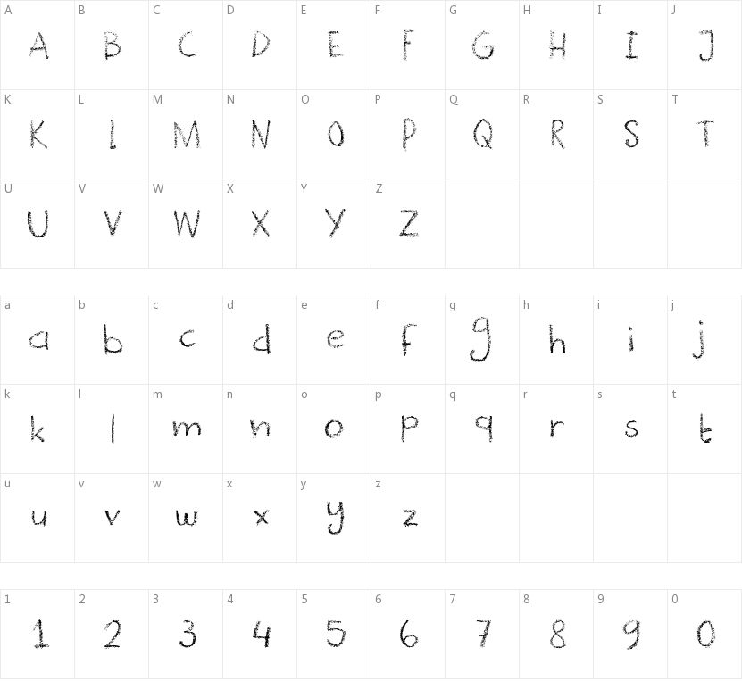 DK Crayonista的字符映射图