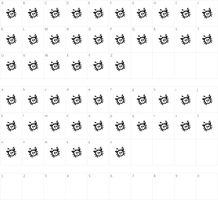 Cuddlebugs的字符映射图