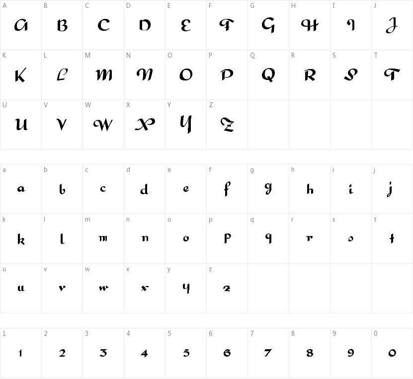 Interdite Script的字符映射图