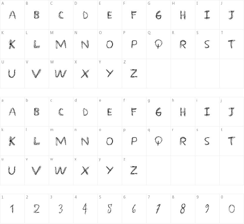 Over Scribble的字符映射图