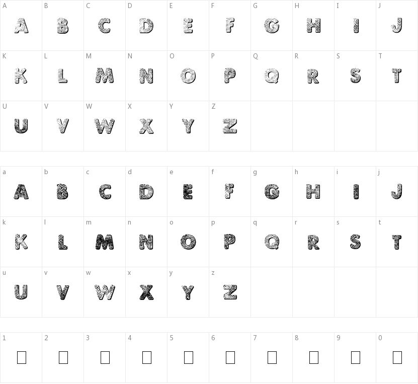 Punk Dots的字符映射图
