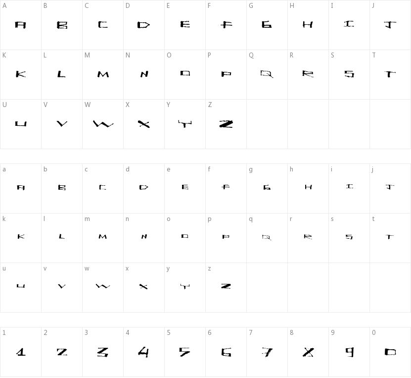 Kite High的字符映射图