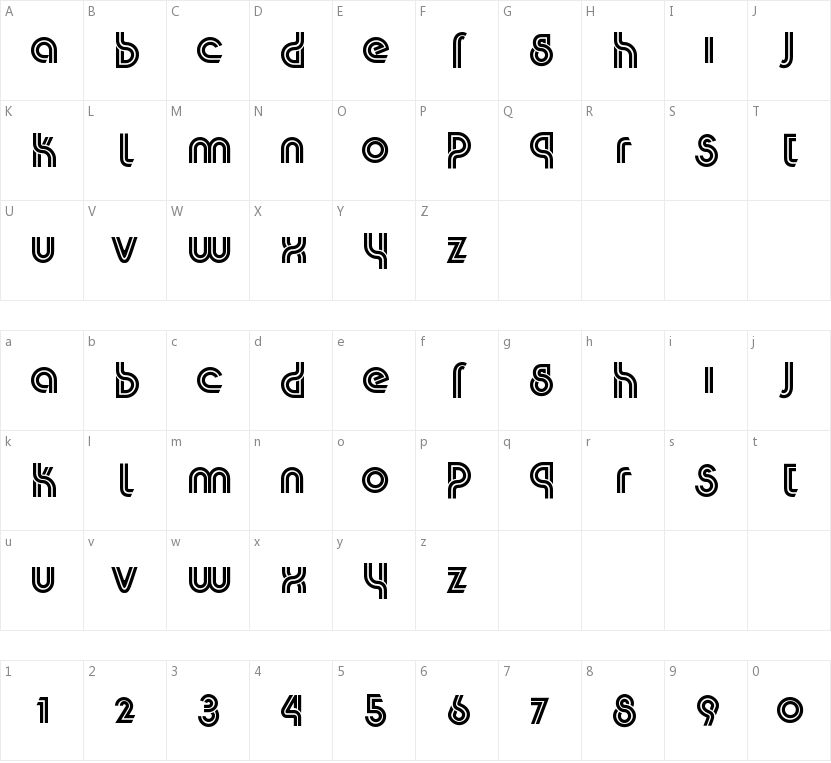 K22 Plural的字符映射图