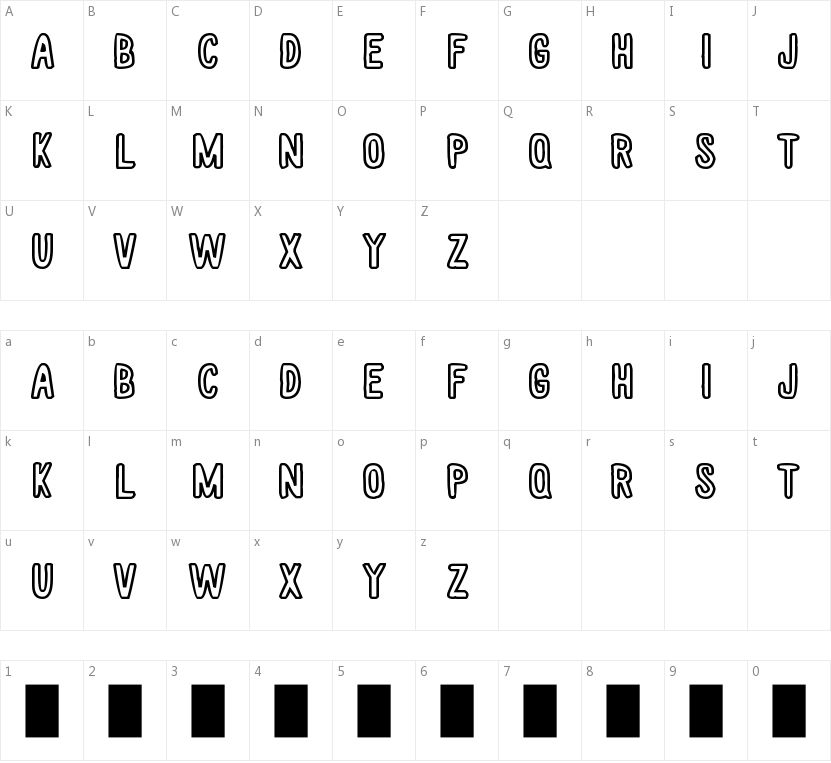 White Wood Hollow的字符映射图