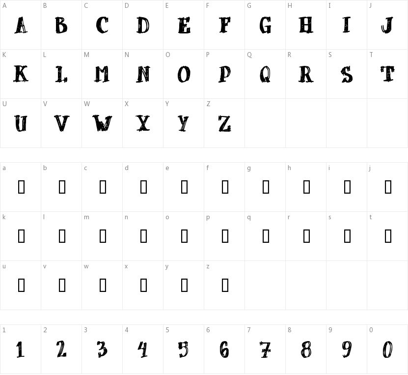 dUBBEL的字符映射图