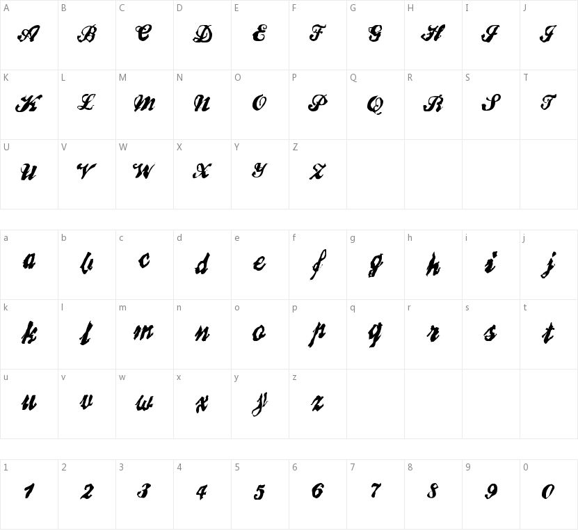 Broken Record的字符映射图