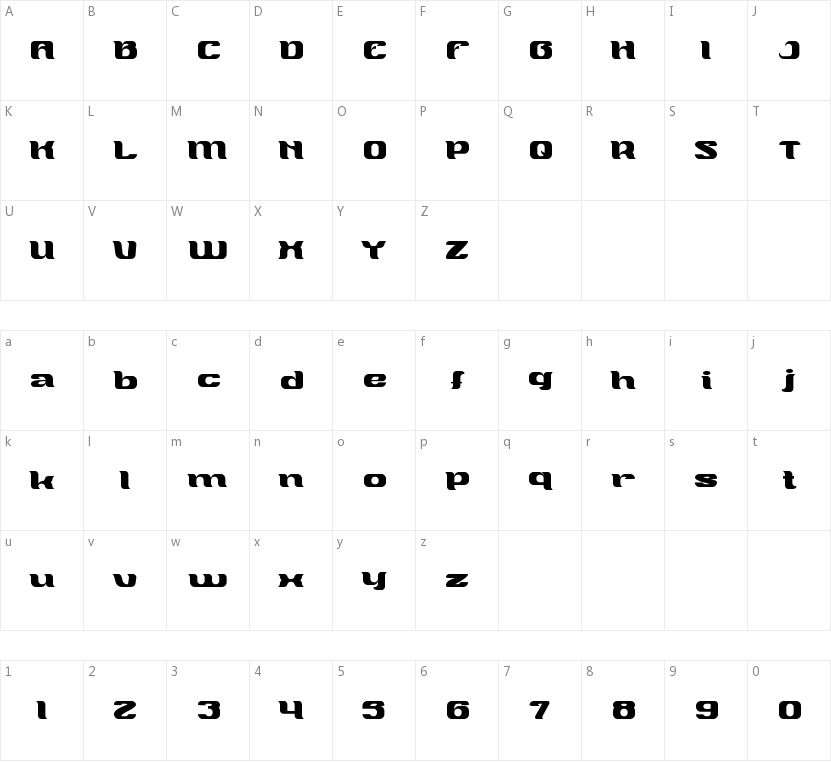 Masquerade的字符映射图