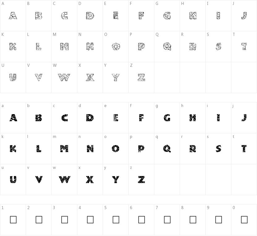 Mummified的字符映射图