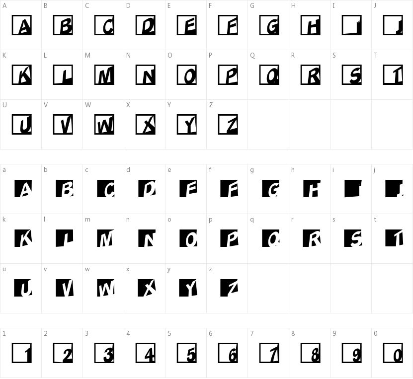 ABC Logos XYZ的字符映射图