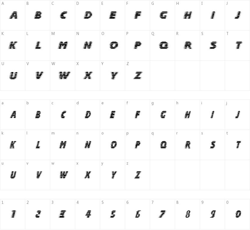 Halcion的字符映射图