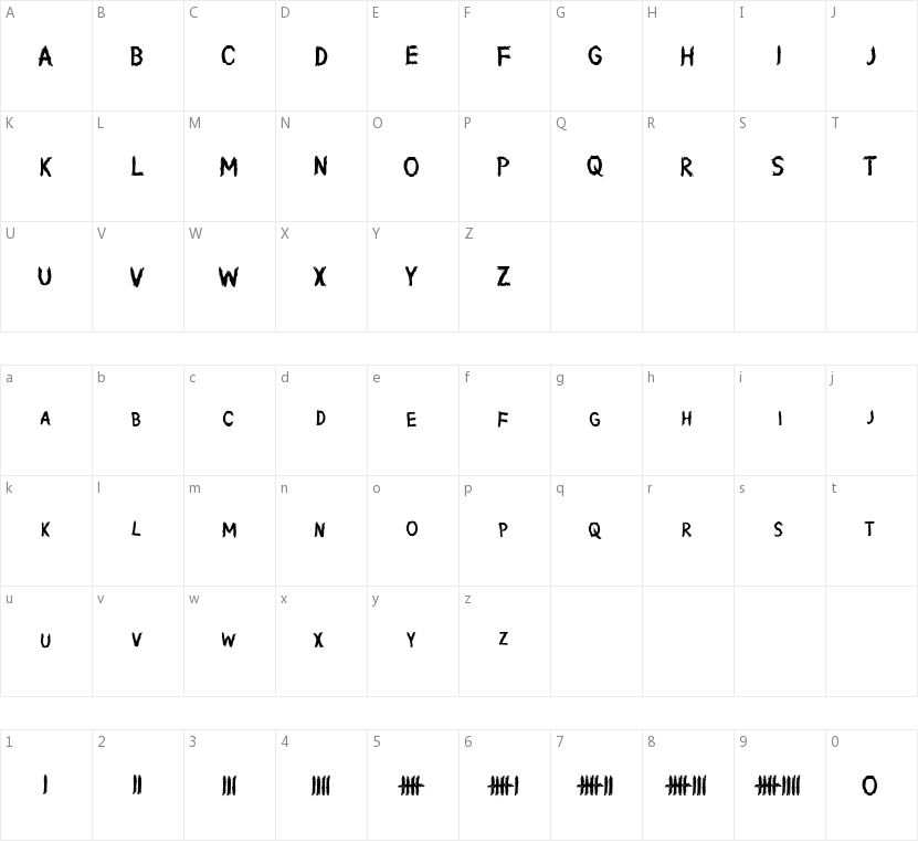 Writing Without Ink的字符映射图