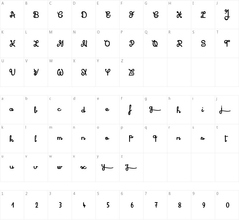 Shadow Boxing的字符映射图