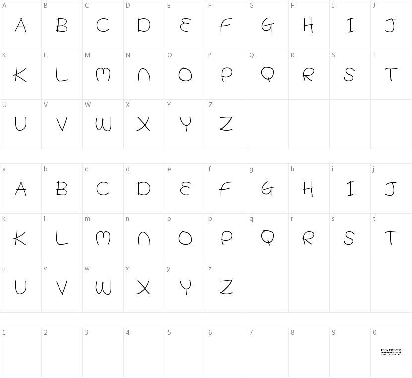 Baby Potato的字符映射图