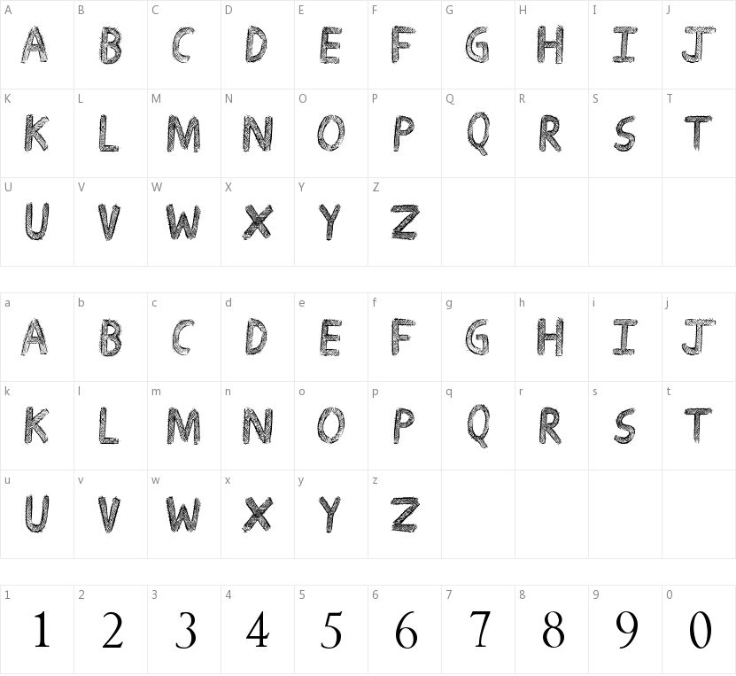 Drawing Guides的字符映射图