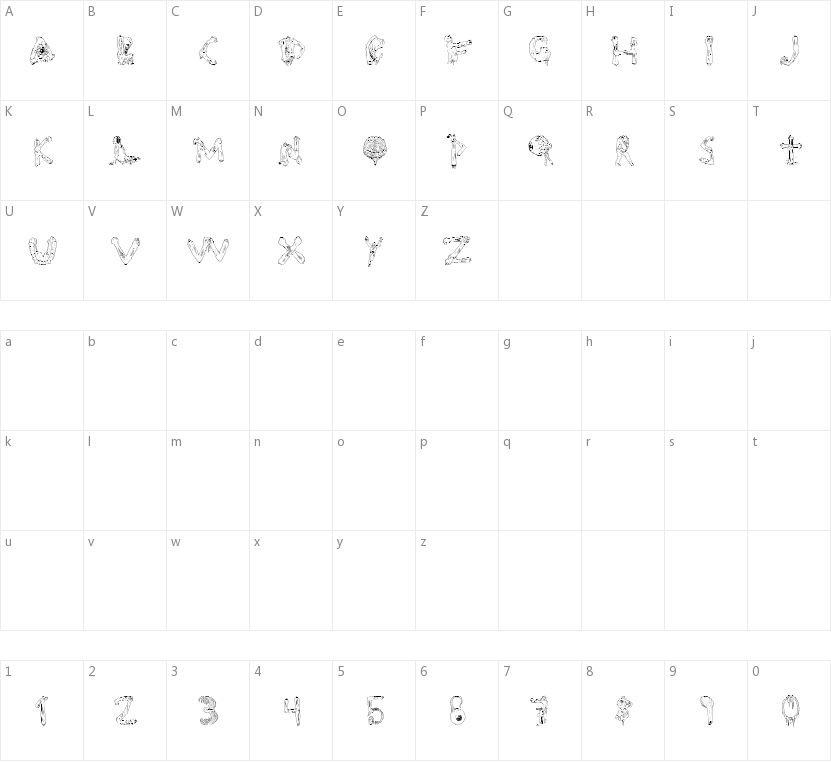 Zombie Party的字符映射图
