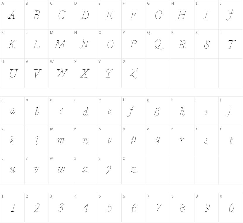 BD Calais的字符映射图