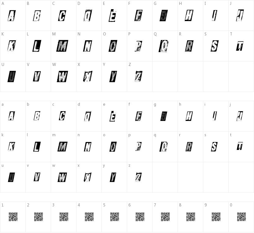 Metal Block Ultra的字符映射图