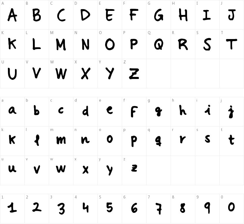 Hermida Pro的字符映射图