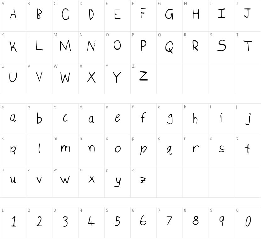 Isuka Letters的字符映射图