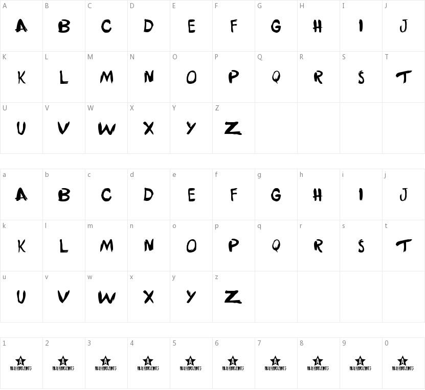 Twinpines的字符映射图