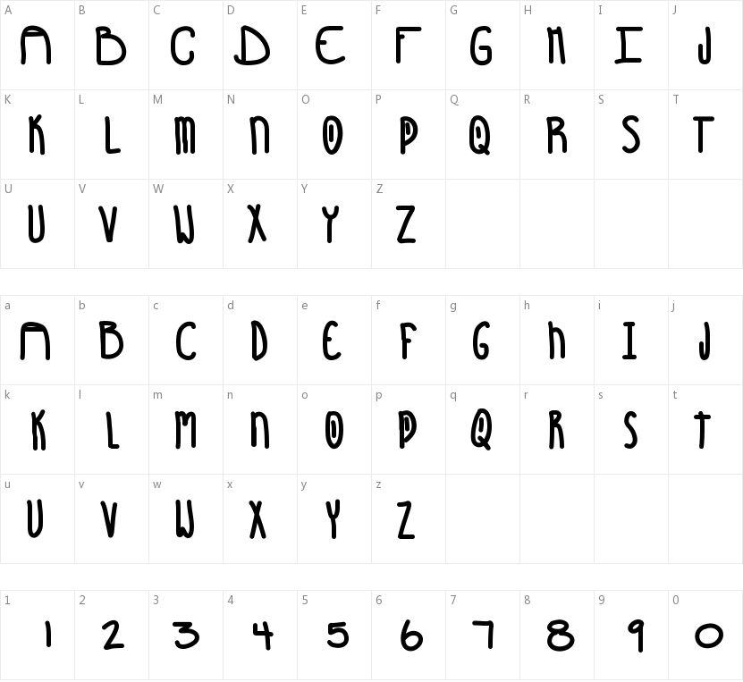 Sunshines Coming的字符映射图