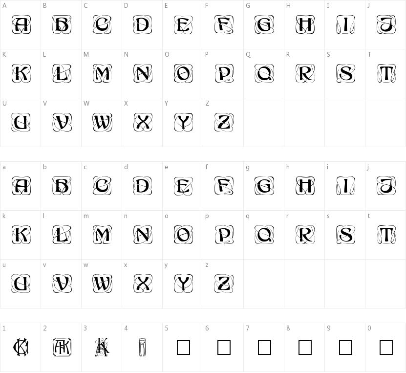 Konanur的字符映射图