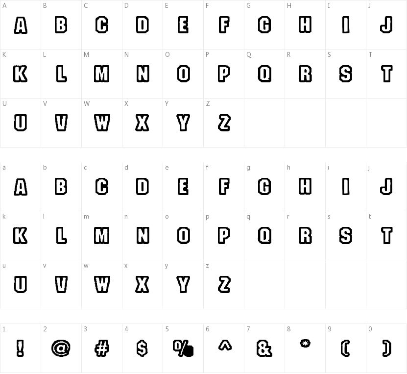 Fanatika的字符映射图