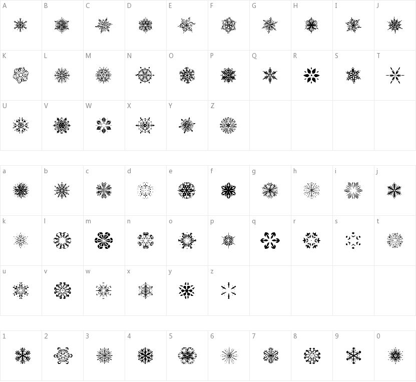 Snowflakes TFB的字符映射图