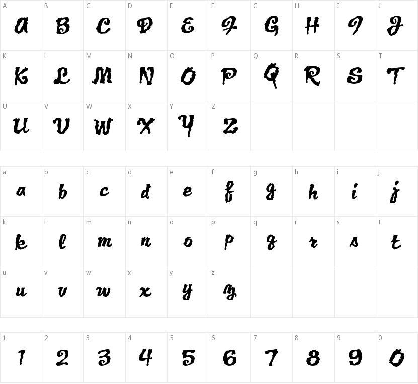 Jack Lantern BB的字符映射图