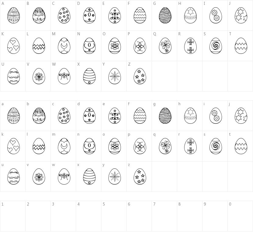 Easter Eggs ST的字符映射图