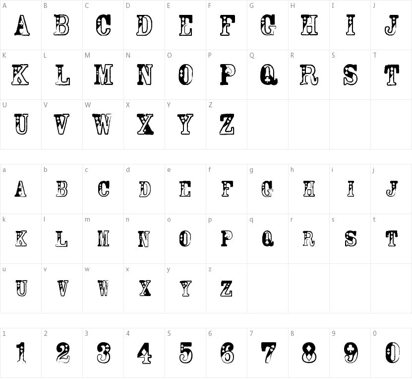 Casino Queen的字符映射图