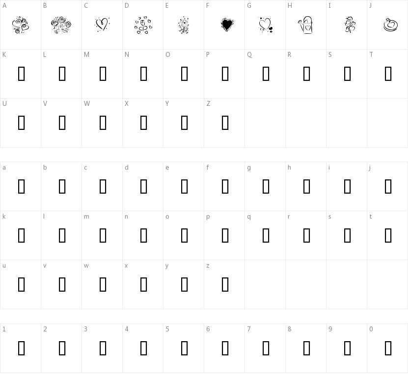 KR Valentines 2006的字符映射图