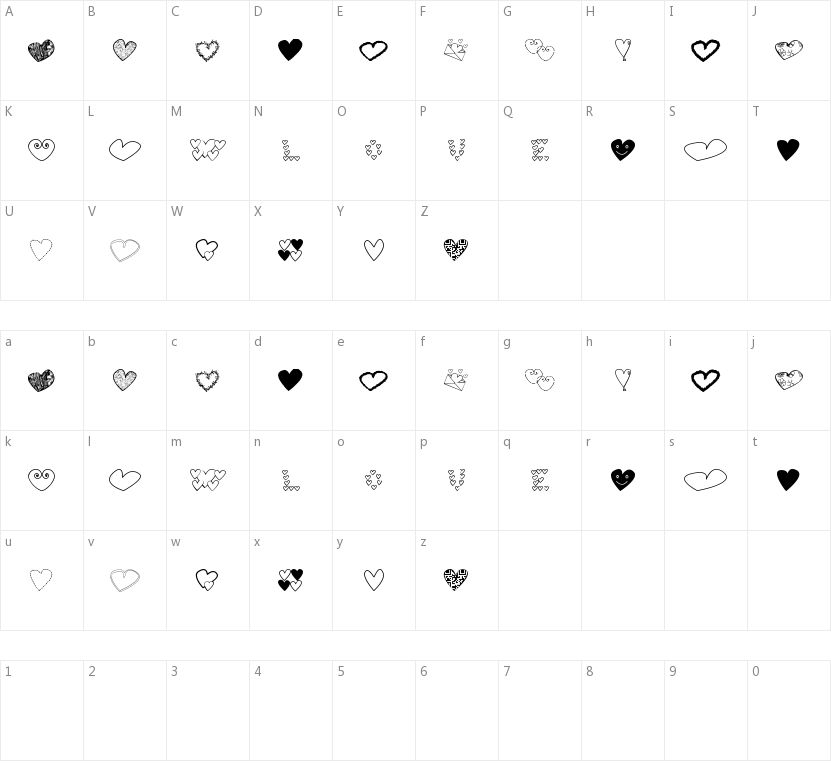 Hearts Shapess TFB的字符映射图