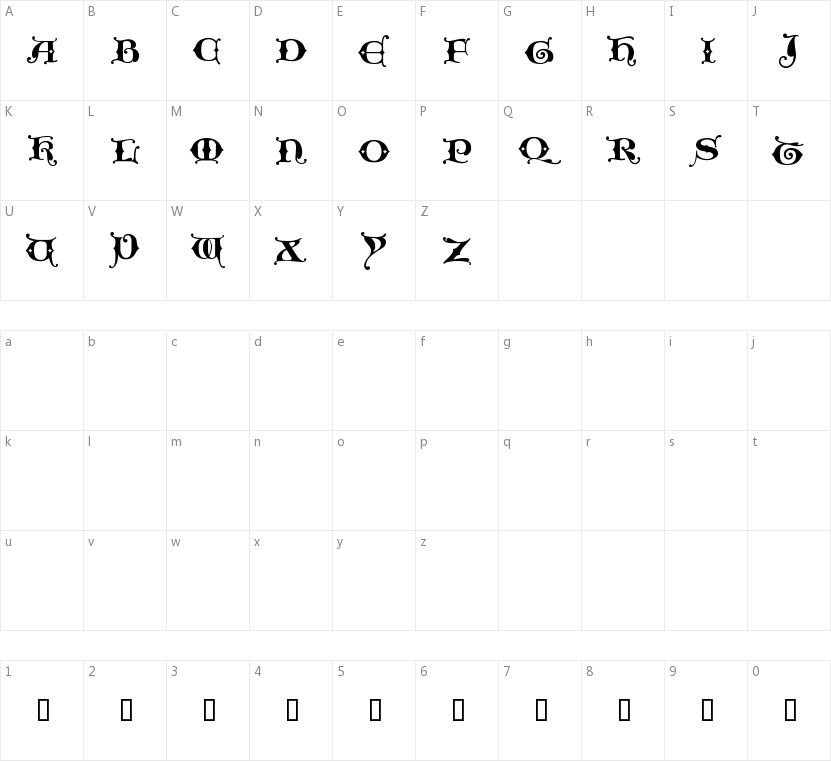 King Xmas的字符映射图