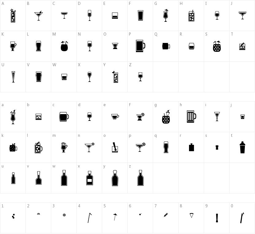 Bar Book的字符映射图