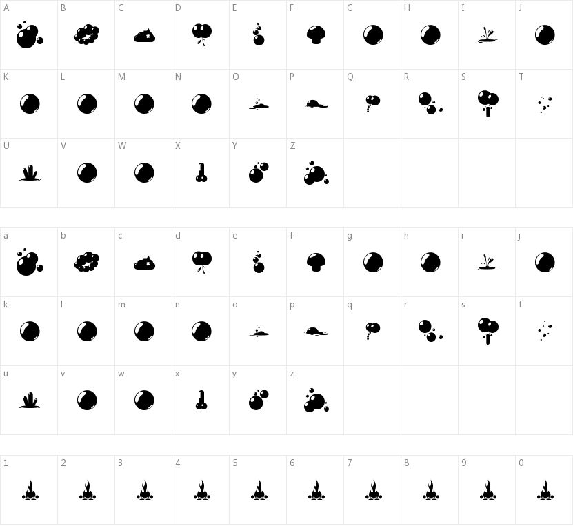 Bubble的字符映射图