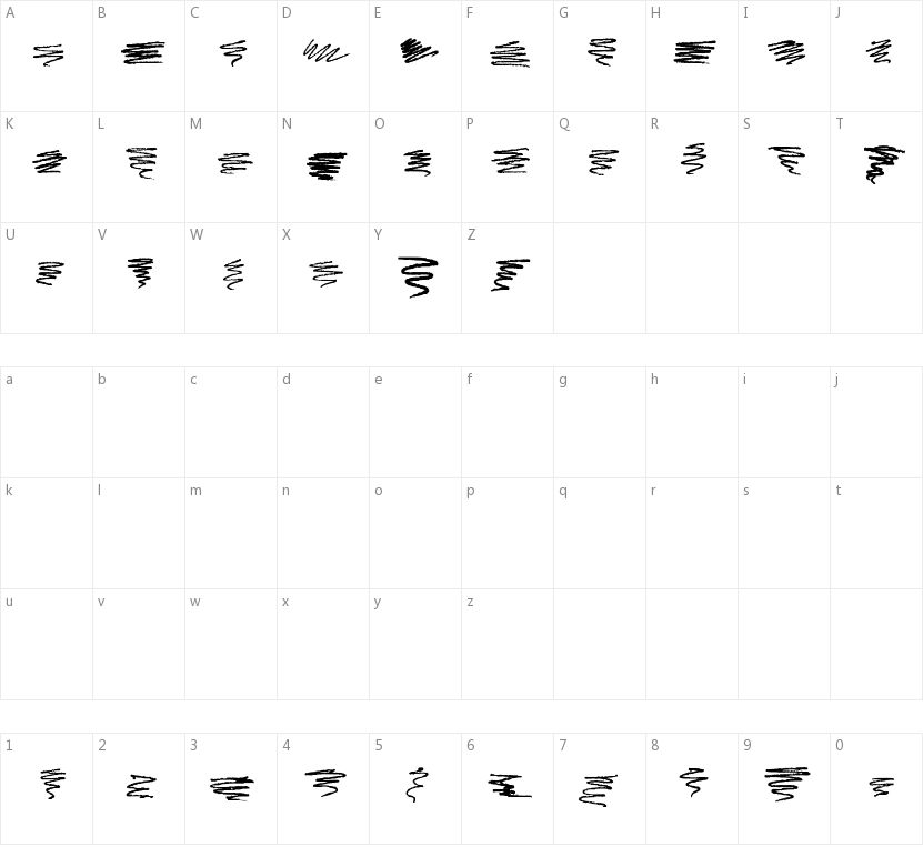 Marker Scribbles的字符映射图