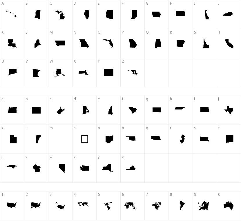 Ding Maps的字符映射图