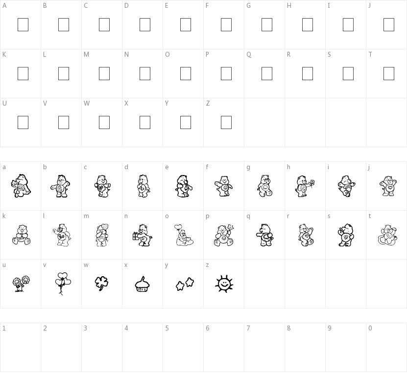Care Bears的字符映射图