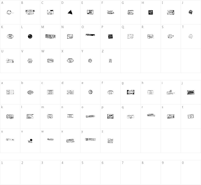 Stamp Seal TFB的字符映射图