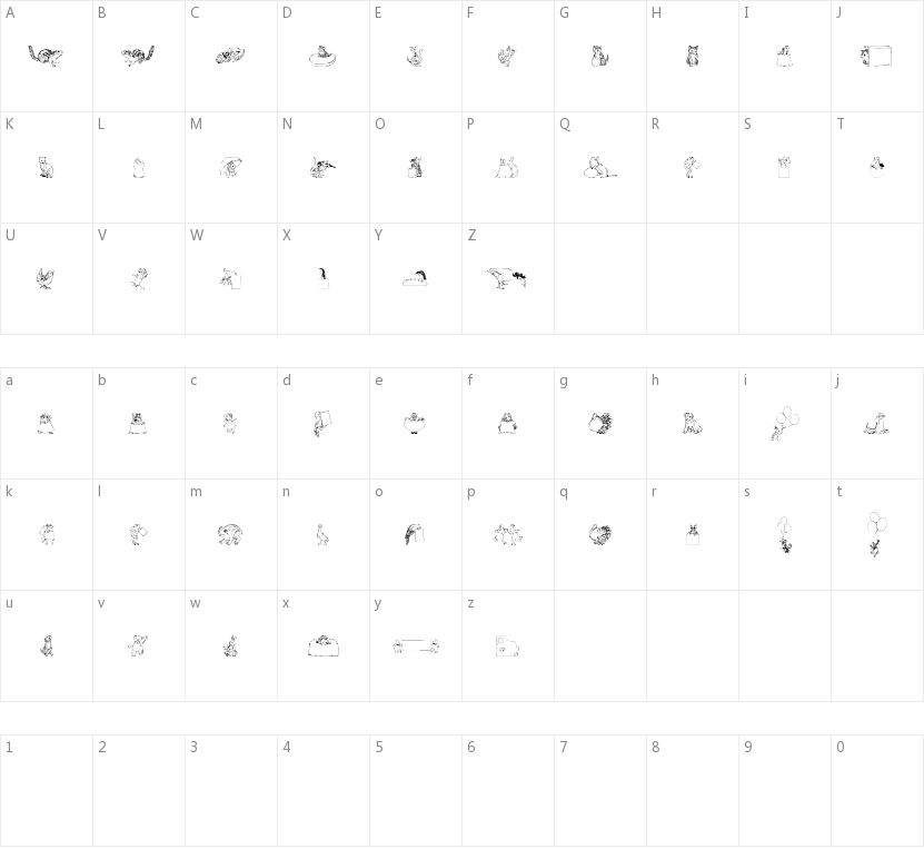 Zooland的字符映射图